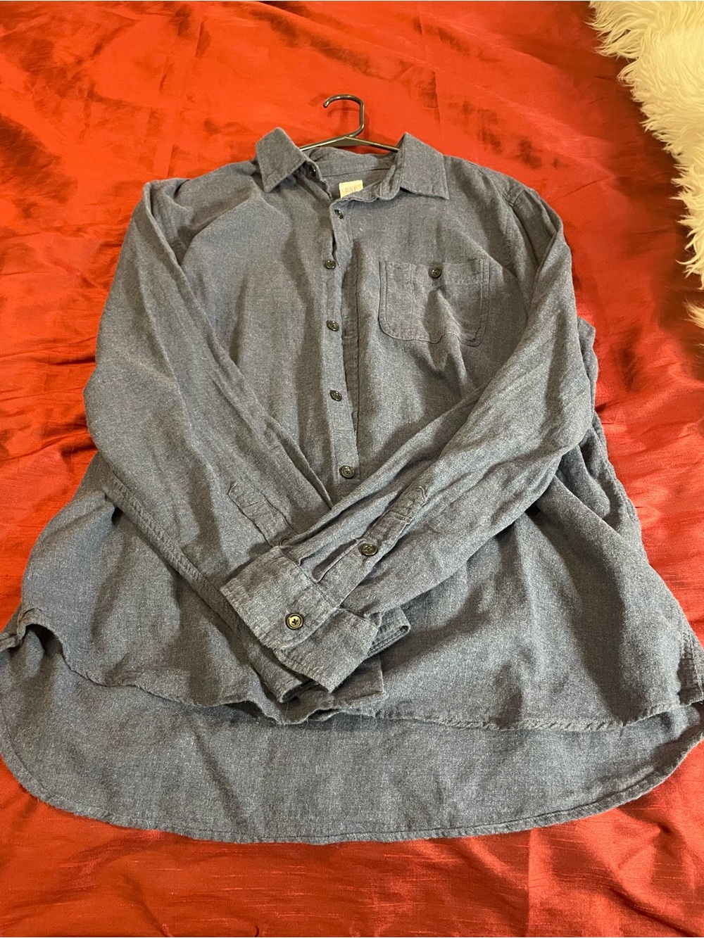 GAP Men's Chambray Button-Down Shirt - Blue
